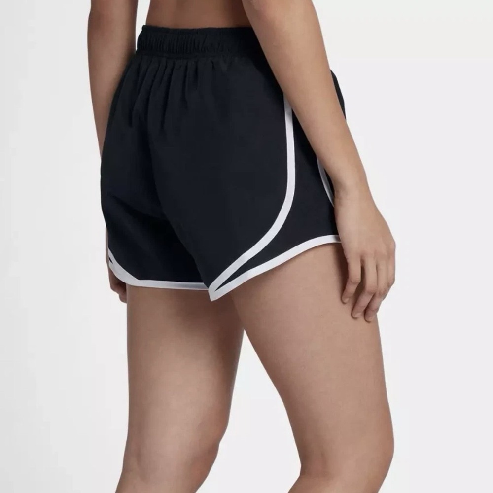 Nike Black Athletic Running Shorts with White Trim - Picture 4 of 5